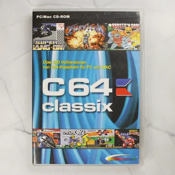 C64 Classix videójáték-válogatás előlapja műanyag tokban
