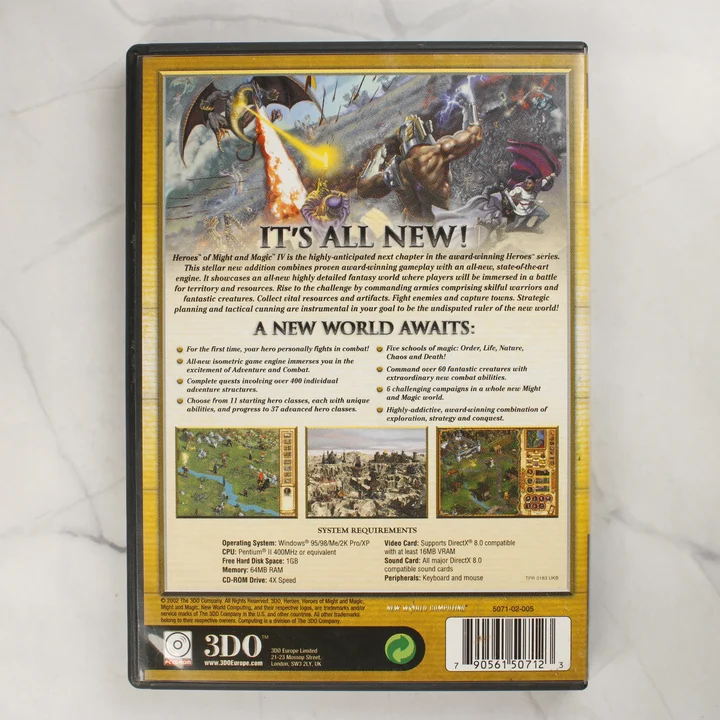 Heroes of Might and Magic IV hátlap Heroes of Might and Magic IV PC játék hátlapja