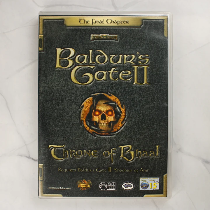 Baldur's Gate II Throne of Bhaal PC játék előlapja