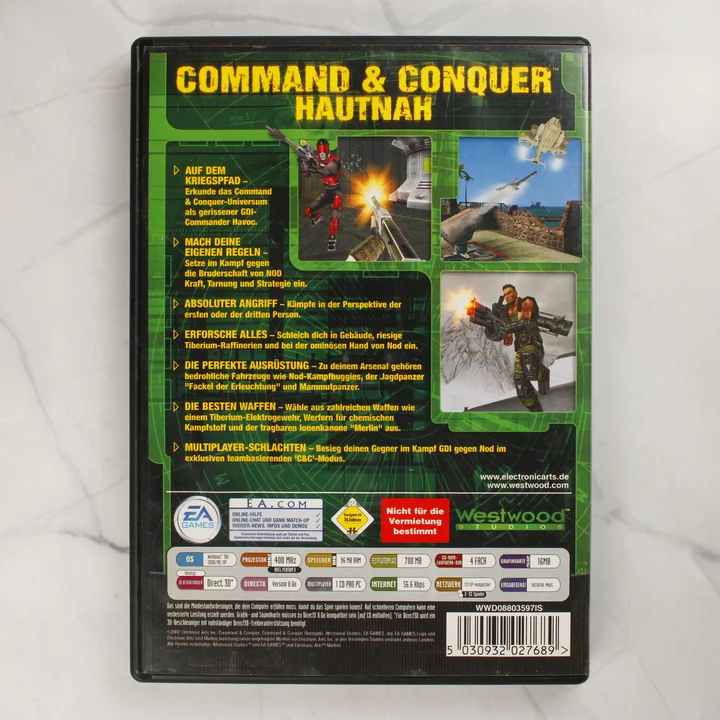 Command & Conquer Renegade PC hátlap Command & Conquer Renegade PC játék hátlapja német nyelven