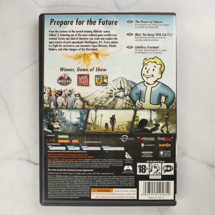 Fallout 3 PC játék hátlapja