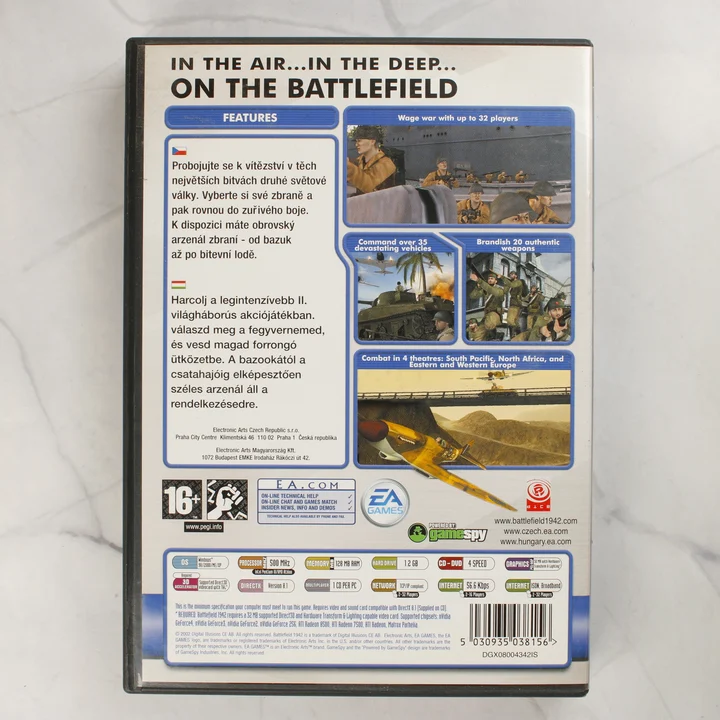 Battlefield 1942 Classics PC hátlap Battlefield 1942 Classics PC játék hátlapja magyar felirattal
