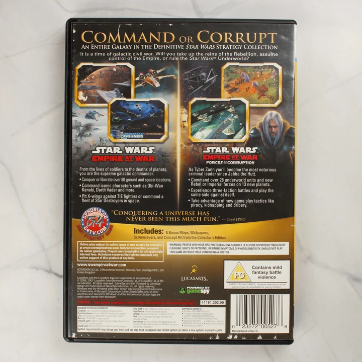 Star Wars Empire at War Gold Pack hátlap Star Wars Empire at War Gold Pack PC játék hátlapja