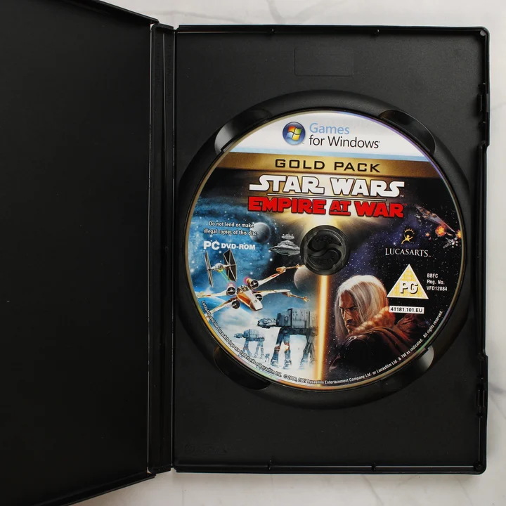 Star Wars Empire at War Gold Pack lemez Star Wars Empire at War Gold Pack nyitott tok és lemez