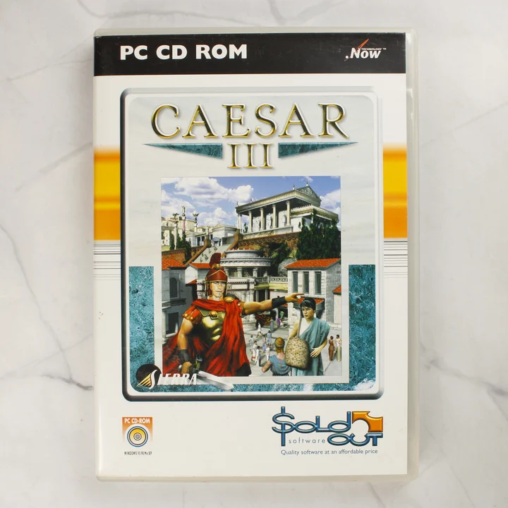 Caesar III PC borító Caesar III PC videójáték előlapi borítója fehér tokban