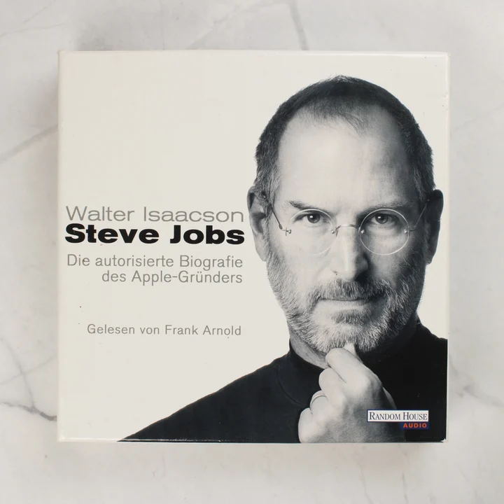 Steve Jobs hangoskönyv előlap Walter Isaacson Steve Jobs hangoskönyv dobozának előlapja