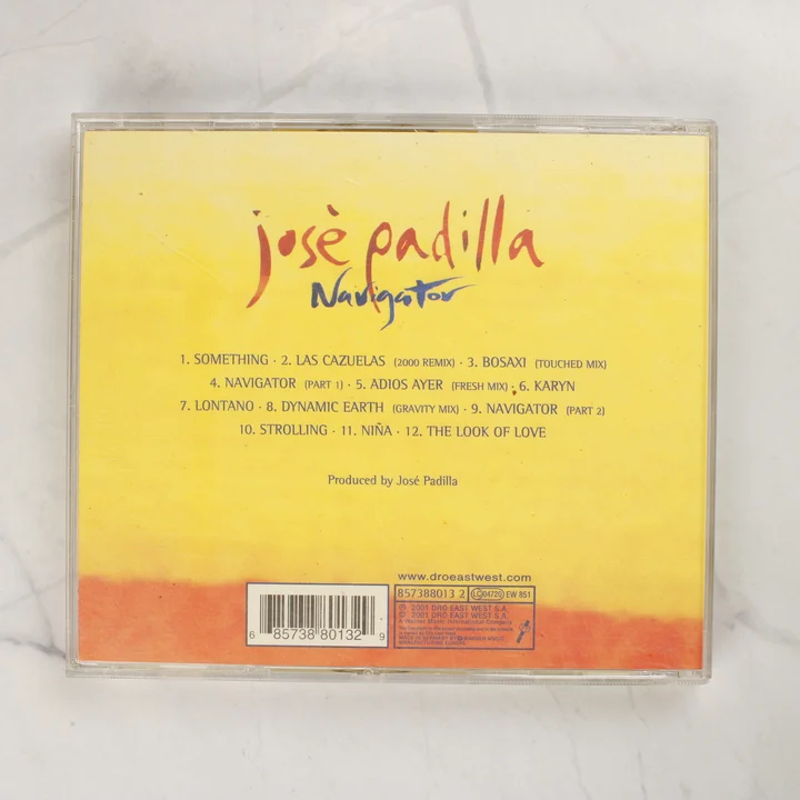 José Padilla Navigator CD album hátlapja a számlistával