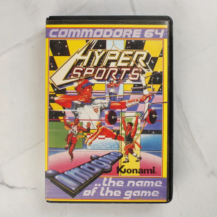 Hyper Sports C64 előlap Hyper Sports Commodore 64 videójáték előlapi borítója