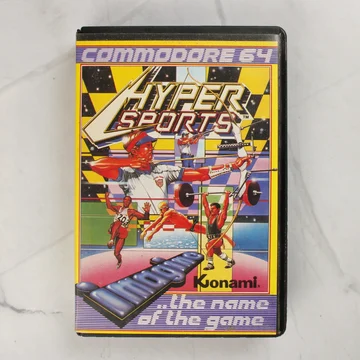 Hyper Sports Commodore 64 videójáték előlapi borítója