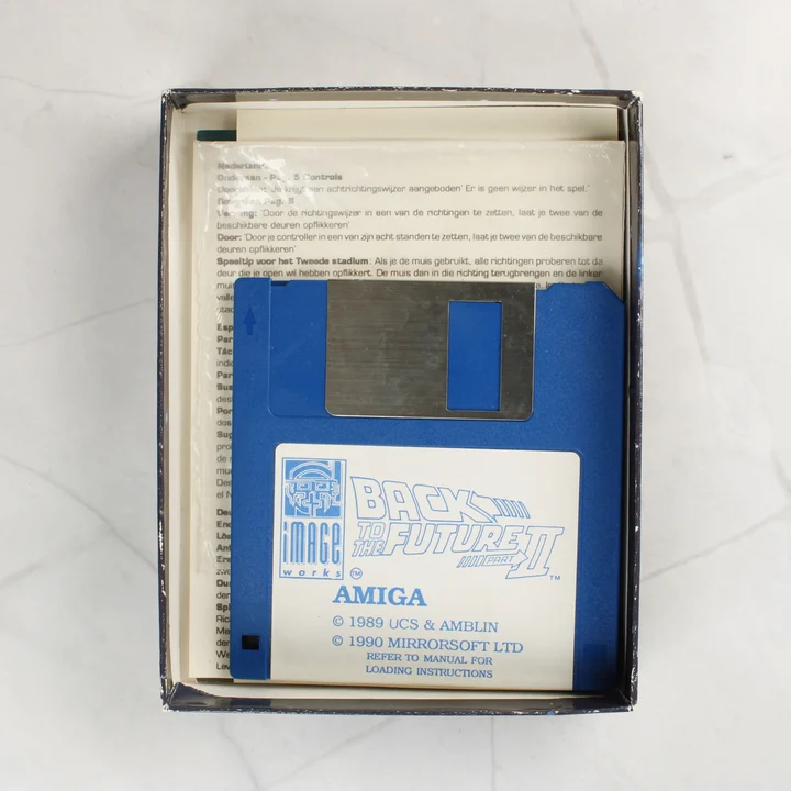 Back to the Future Part II Amiga floppy lemez és belső tartalom