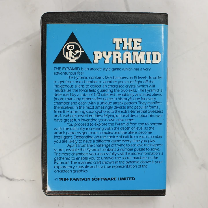 The Pyramid C64 hátoldal The Pyramid Commodore 64 játék hátoldali leírása