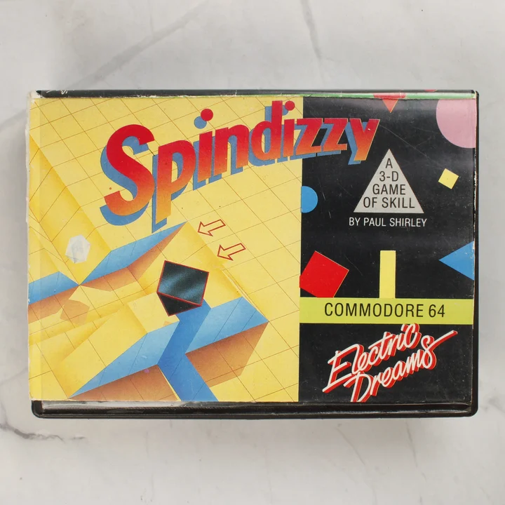 Spindizzy C64 borítókép Spindizzy Commodore 64 videójáték borítója