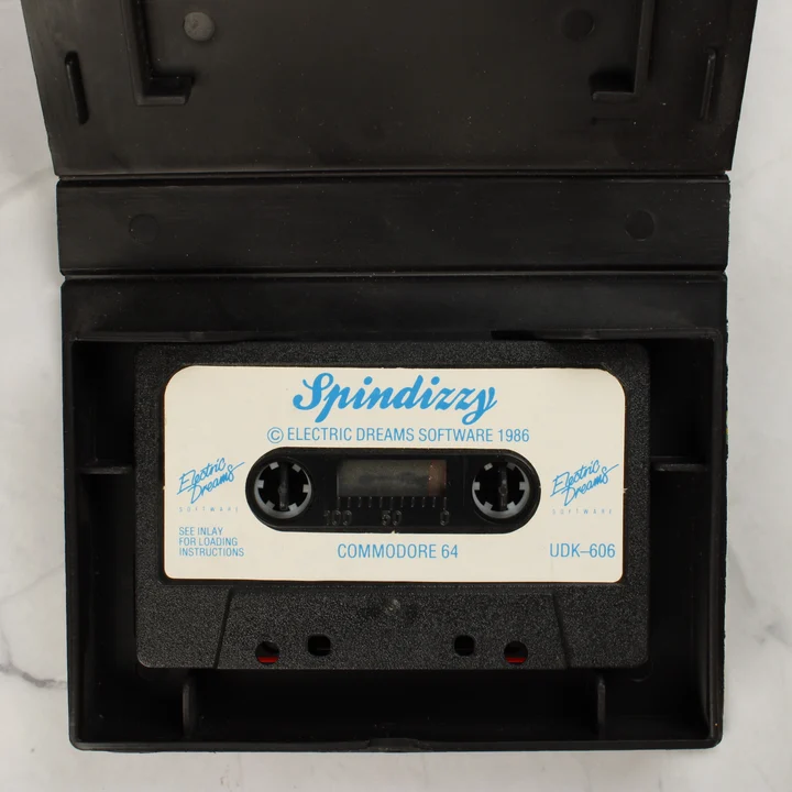 Spindizzy C64 kazetta Spindizzy Commodore 64 kazetta a tokban