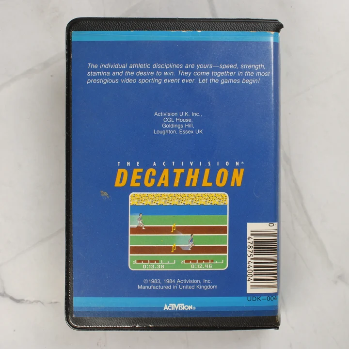 Activision Decathlon Commodore 64 játék hátlapja