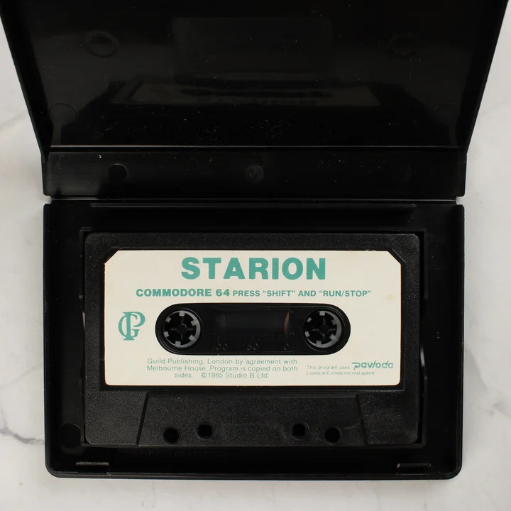 Starion C64 kazetta Starion Commodore 64 kazetta a tokban