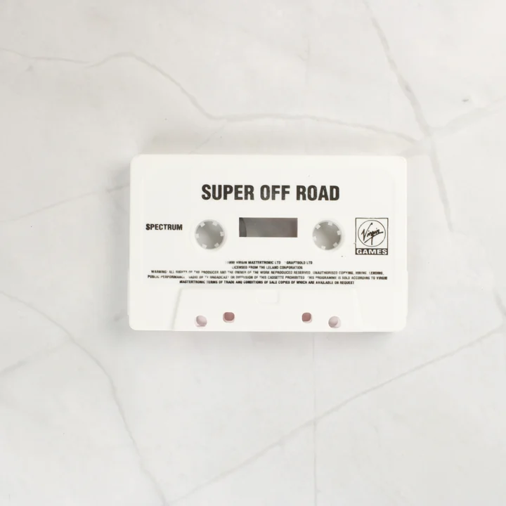 Super Off Road ZX Spectrum fehér színű játék kazetta