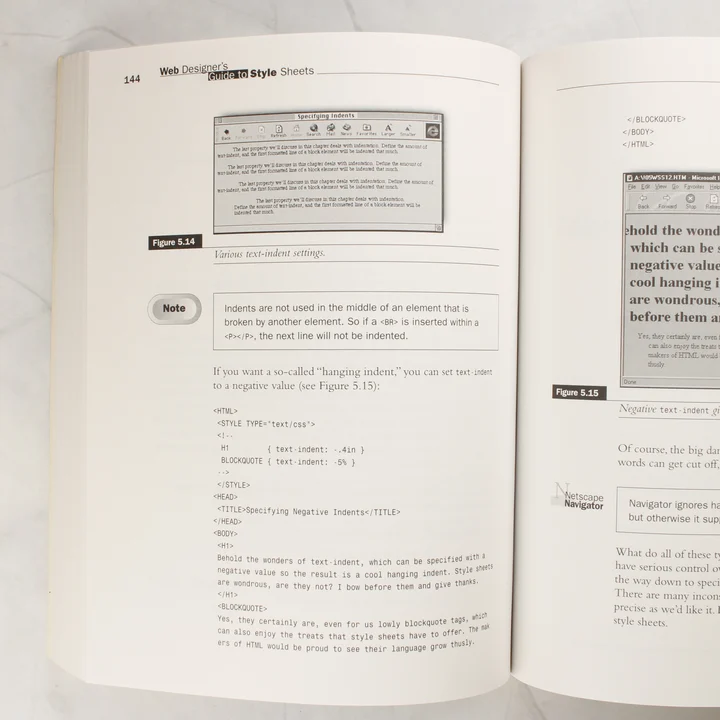 Web Designer's Guide to Style Sheets belső oldalak A Web Designer's Guide to Style Sheets könyv belső oldalai