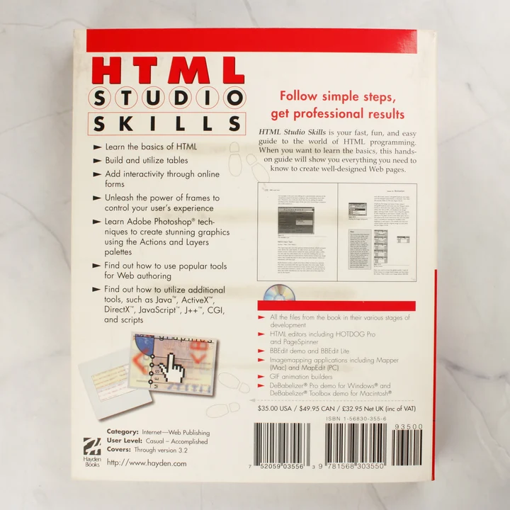 HTML Studio Skills könyv hátlapja