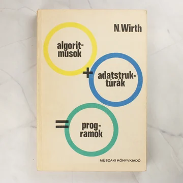 Niklaus Wirth Algoritmusok + Adatstruktúrák = Programok könyvének borítója
