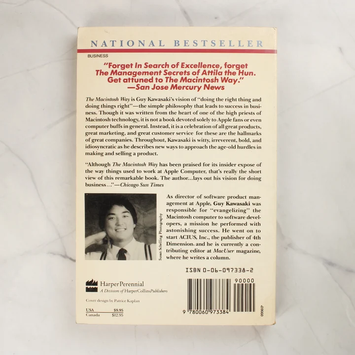 The Macintosh Way könyv hátlap Guy Kawasaki The Macintosh Way című könyvének hátoldala