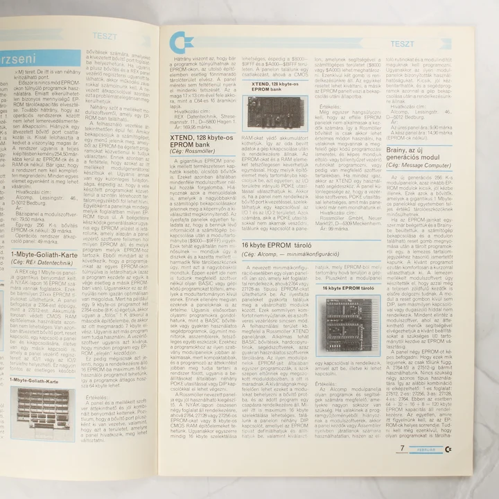 C-újság belső teszt oldalak A magazin belső oldalai technikai tesztekkel és hardver leírásokkal