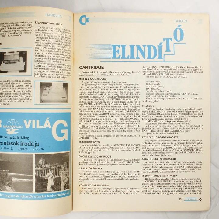A magazin belső oldala a cartridge-ekről szóló cikkel
