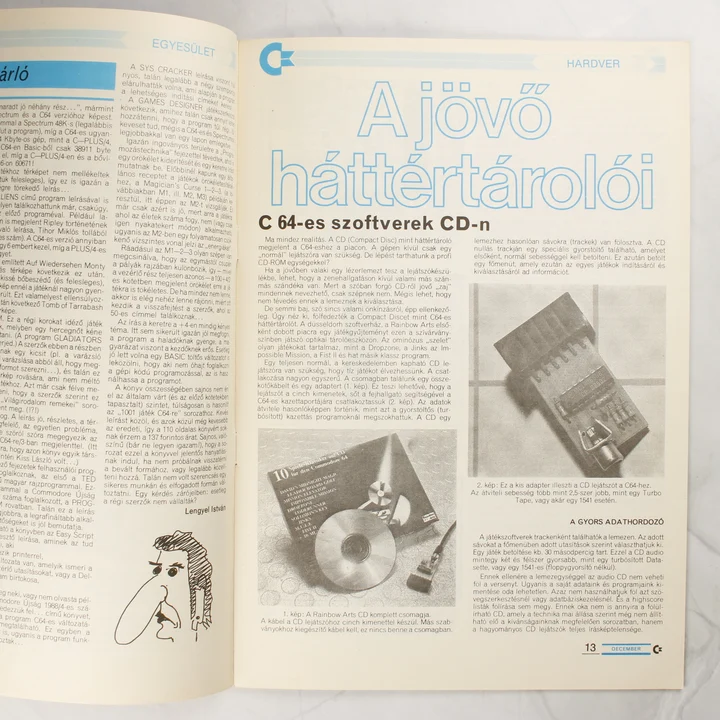 A C-Újság 13. oldala a jövő háttértárolóiról és a CD-ROM-ról