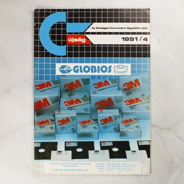 A Commodore Újság 1991/4 számának címlapja 3M floppy lemez hirdetéssel