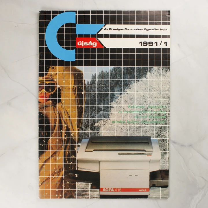 A C-újság 1991/1-es számának borítója Agfa X18 hirdetéssel
