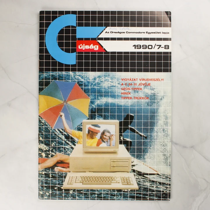 A Commodore Újság 1990/7-8. számának színes borítója