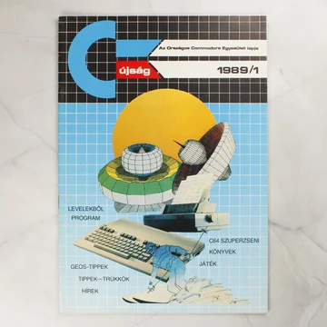 A C+újság 1989/1-es számának színes borítója Commodore 64 grafikával.