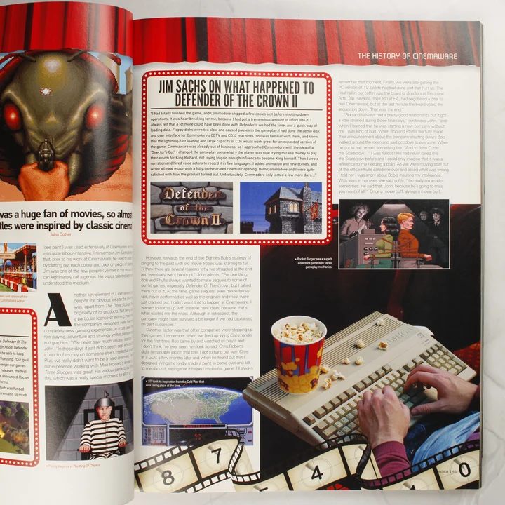 The Amiga Book belső oldal 1 Belső oldal a Cinemaware történetéről és a Defender of the Crown II játékról