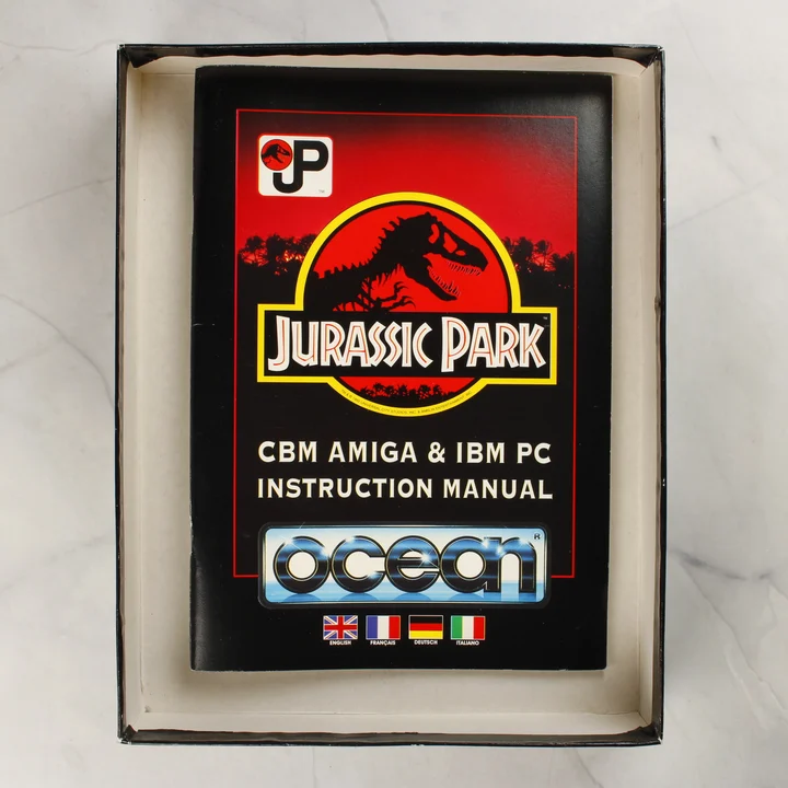 Jurassic Park Amiga kézikönyv Jurassic Park Amiga 1200 használati útmutató a dobozban
