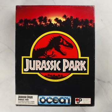 Jurassic Park Amiga 1200 videójáték dobozának előlapja