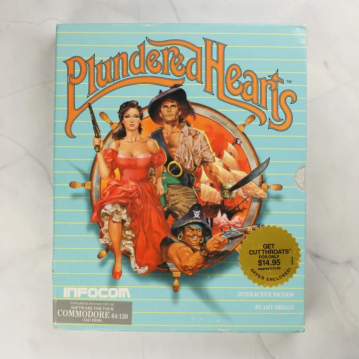 Plundered Hearts doboz eleje Plundered Hearts Commodore 64 játék dobozának eleje