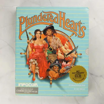 Plundered Hearts Commodore 64 játék dobozának eleje