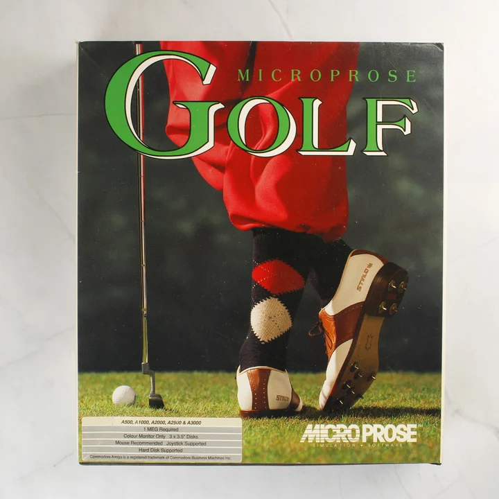 MicroProse Golf Amiga játék dobozának előlapja