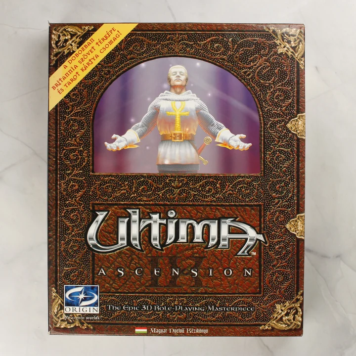 Ultima IX Ascension doboz elölnézet Ultima IX Ascension magyar nyelvű videójáték dobozának előlapja