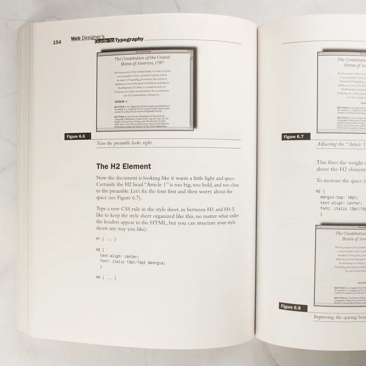 Web Designer's Guide to Typography belső oldalak A Web Designer's Guide to Typography könyv belső oldalai illusztrációkkal