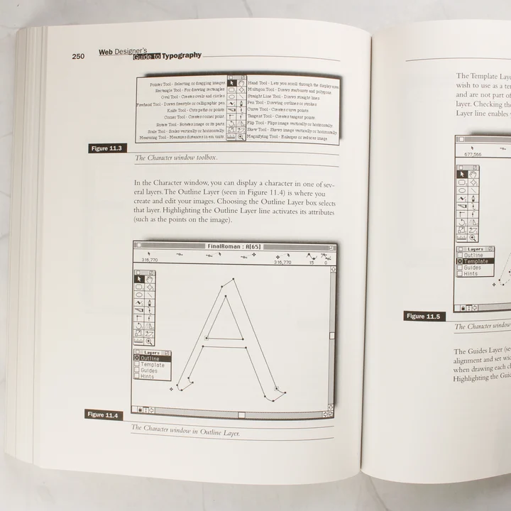 Web Designer's Guide to Typography illusztráció A Web Designer's Guide to Typography könyv belső oldalai grafikai szoftver bemutatóval
