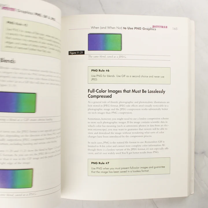 Web Designer's Guide to Graphics tartalom A könyv egy másik belső oldala grafikai szabályokkal