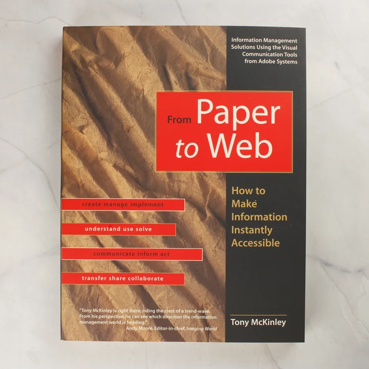 From Paper to Web könyvborító Tony McKinley From Paper to Web című könyvének első borítója