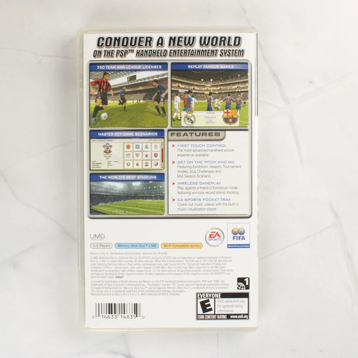 FIFA Soccer PSP hátoldal FIFA Soccer PSP játék hátoldala
