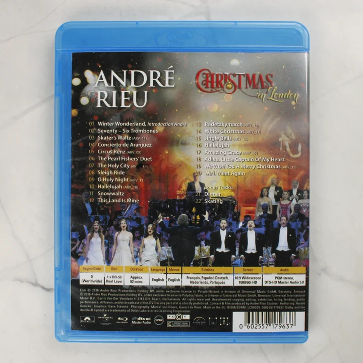 André Rieu Christmas in London Blu-ray hátlap André Rieu Christmas in London Blu-ray tok hátoldala
