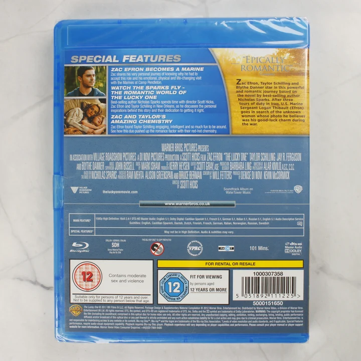 The Lucky One Blu-ray hátlap The Lucky One Blu-ray film hátlapja