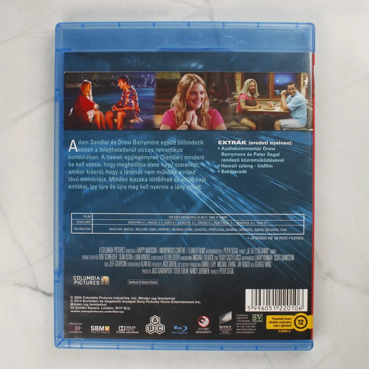 Az 50 első randi Blu-ray hátlap Az 50 első randi Blu-ray tok hátlapja