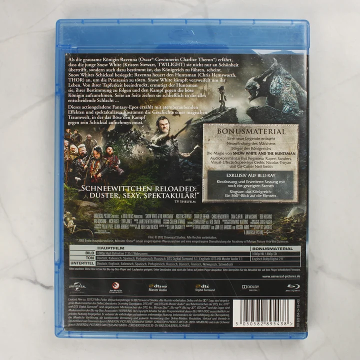 Snow White & the Huntsman Blu-ray hátlap Snow White & the Huntsman Blu-ray tok hátoldala