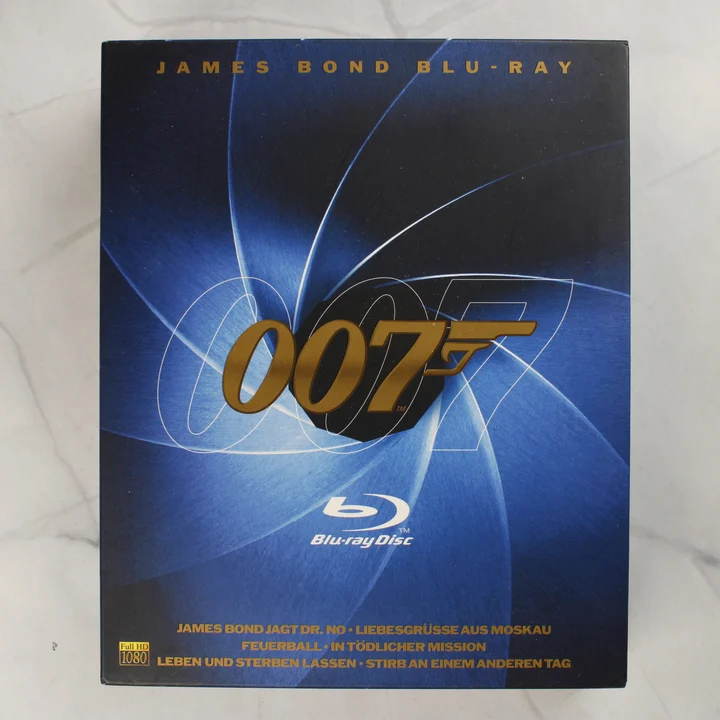 James Bond 007 Blu-ray díszdoboz elölnézete fegyvercső grafikával