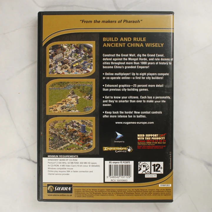 Emperor Rise of the Middle Kingdom hátlap Emperor: Rise of the Middle Kingdom PC játék hátlapja