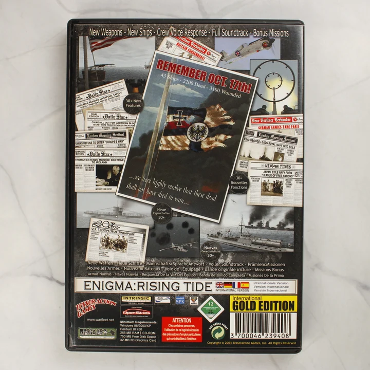 Enigma: Rising Tide Gold Edition hátlap Enigma: Rising Tide Gold Edition PC játék hátlapja